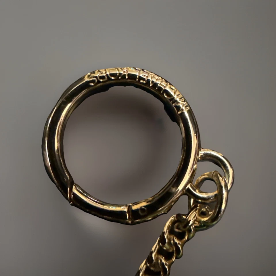 Michael Kors Hoja de Palma Novedad Monedero Llavero Selva Cuero Verde Foto 3 de 4