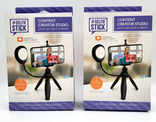 2 Selfie Stick Tripod With LED Ring Light Content Creators Great for Light Boxes
