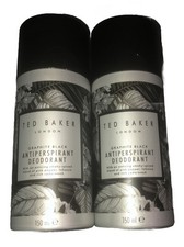 Ted Baker GRAPHITE BLACK Anti-Perspirant Deodorant Spray 150ml x2 - NEW -