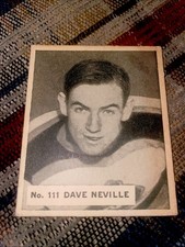 1937-38 WWG DAVE NEVILLE AHL HOCKEY CARD MONTREAL ROYALS NHL WORLD WIDE GUM OHA