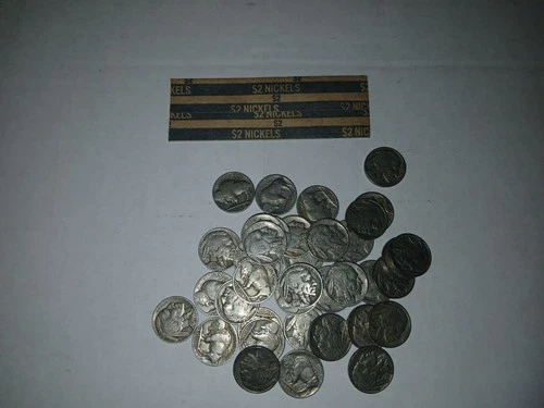 Roll Of 40 Mixed Date Buffalo Nickels