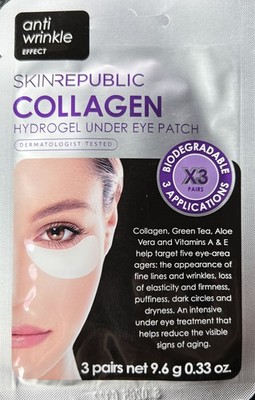 3X SkinRepublic Collagen Hydrogel Anti-Wrinkle Under Eye Patch (Qty 3/Total - 9)