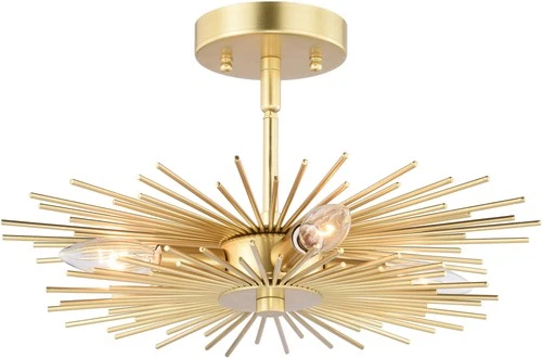 Vaxcel Lighting C0227 Nikko 4 Light 16"W Semi-Flush Ceiling - Gold - Picture 1 of 12