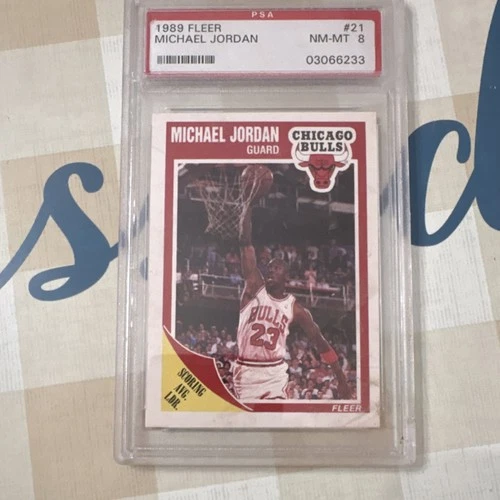 1989 Fleer Michael Jordan #21 PSA 8 Chicago Bulls NBA Basketball Card