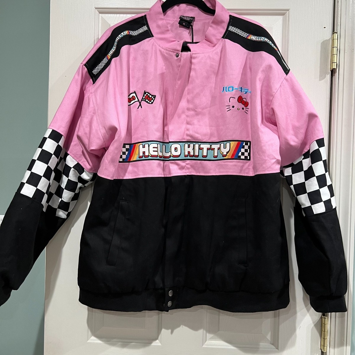 Size XL Hello Kitty Racing Jacket - BoxLunch Exclusive Sanrio Pink