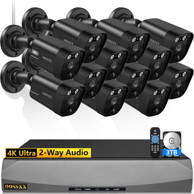 4K/8.0 Megapixel & 30° Ultra Wide-Angle 2-Way Audio Poe Outdoor Home Security Ca