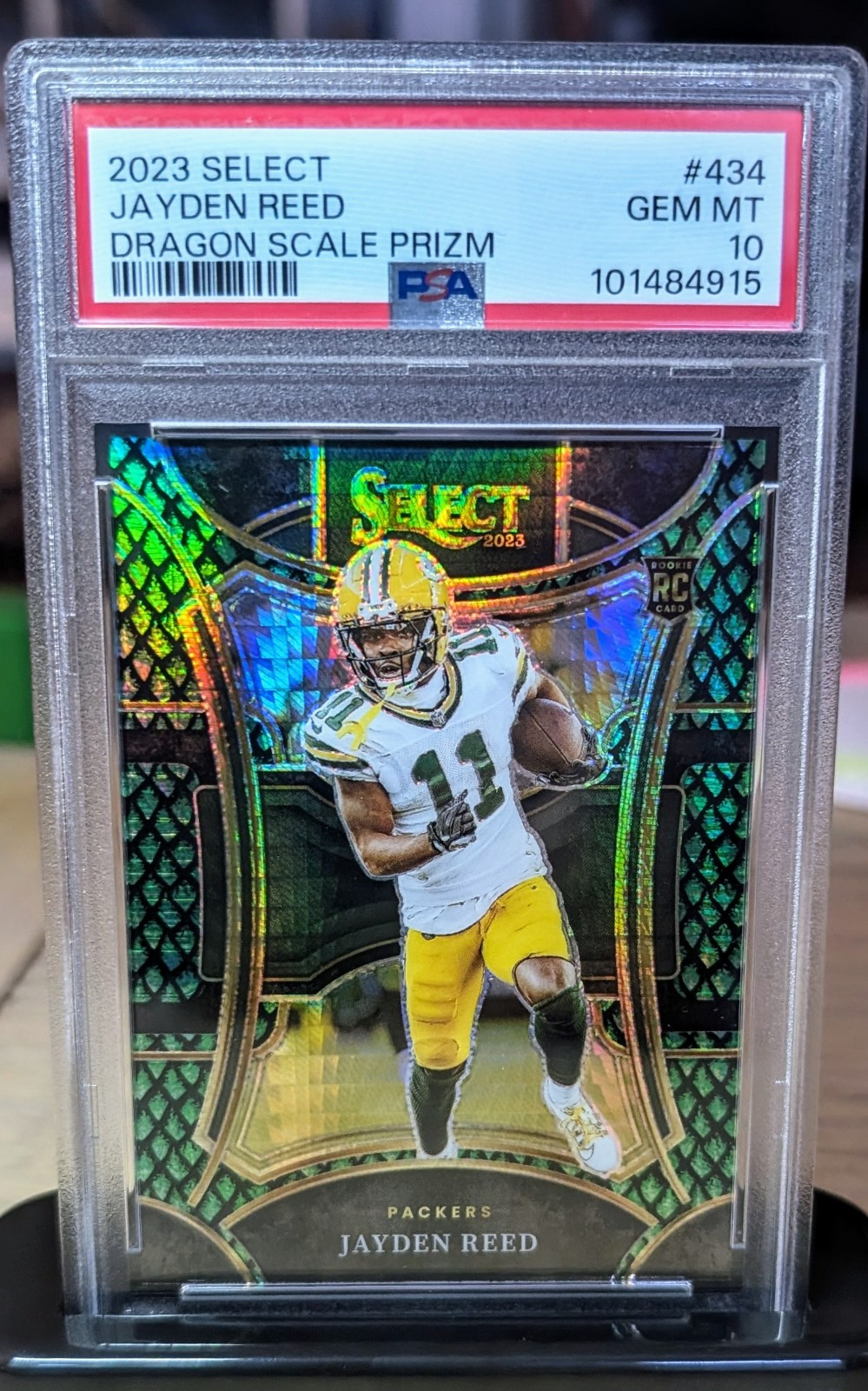 Jayden Reed 2023 Select Dragon Scale /70 PSA 10 Rookie RC Suite Level Packers