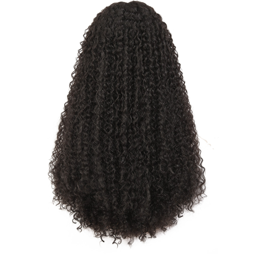 Lace Front Wig Synthetic Kinky Curly Wigs Baby Hair Dark Brown T Part Lace Wig - Picture 22 of 33