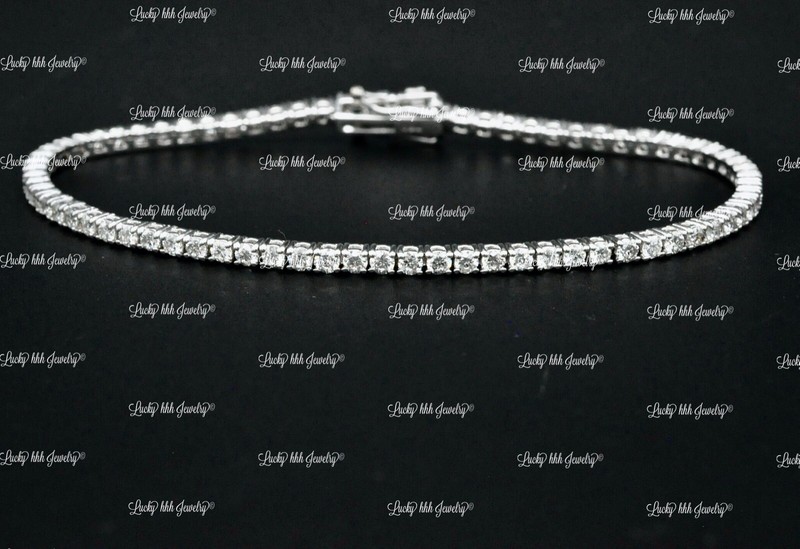 18k Solid White Gold ladies Diamond tennis bracelet  luckyhhhjewelry 2.75 ct