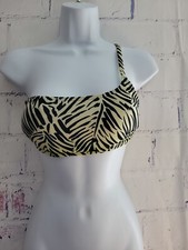 Victoria's Secret Swimsuit Bikini Top Animal Print Small Padded Assymetrical