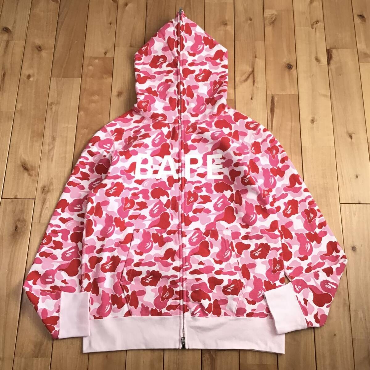 BAPE ABC CAMO FULL ZIP HOODIE パーカー BAPE logo ABC camo pink full zip hoodie A Bathing Ape Size M