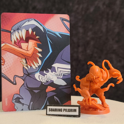 VENOM  - VILLAIN Marvel United Kickstarter Exclusive FIGURE & CARDS CMoN