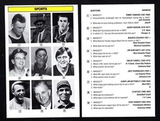 Emlen Tunnell Clair Bee Chief Bender Harry Vardon Vintage Sports Trivia Card A20