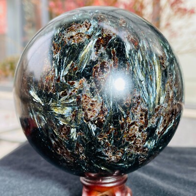 2.93lb Large Natural Astrophyllite Fireworks Stone Quartz Crystal Sphere Ball