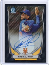 2014 Bowman Chrome Carbon Fiber Refractor Autograph Gabriel Ynoa 1/10  Auto