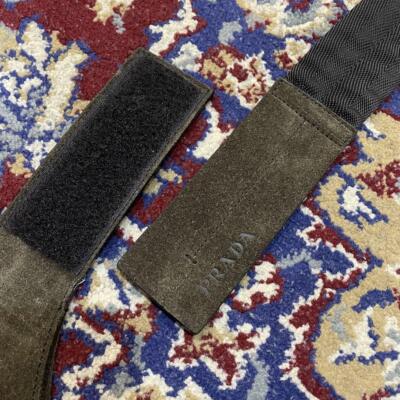 99AW PRADA　Leather Bonding Body Bag PRADA Body Bag Shoulder Bag Leather Bonding 99AW Logo Plate Black