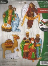 Bucilla Felt Ornaments Applique Kit Set Of 4 Silent Night 89572E