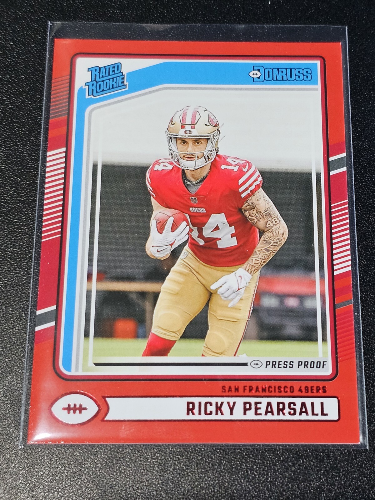 2024 Donruss Ricky Pearsall Rated Rookie RC Red Press Proof SF 49ers Color-Match