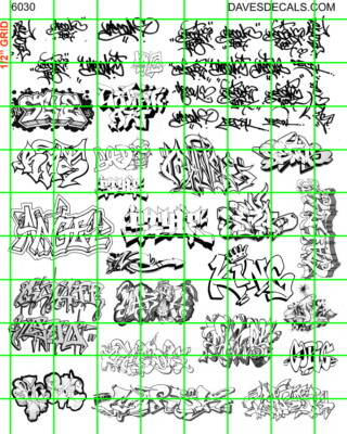 W004 WHITE INK DAVE'S DECALS MODERN URBAN GRAFFITI TAGGING LINE ART ASSORTED
