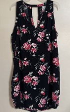 Old Navy V-Neck Shift Dress Women’s Size XXL Sleeveless Black Floral