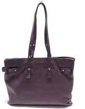 $698 Orciani Designer Purple Leather Handbag Purse Pebble Medium Italy Tote Bag