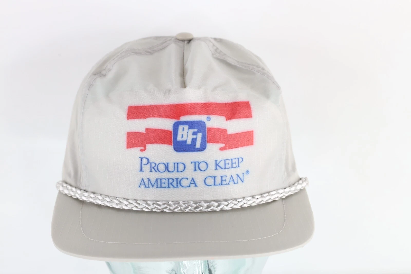 Casquette de sport Deadstock vintage années 80 Supreme BFI recyclage des déchets ripstop casquette grise