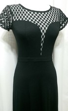 Fire Los Angeles Juniors JR Small S Black & Lace Fitted Dress High Low 1120