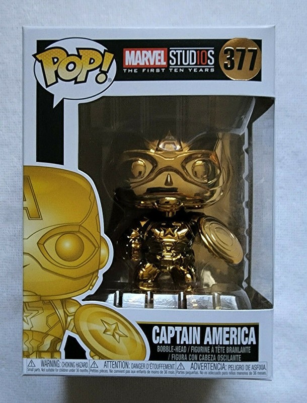FUNKO POP! MARVEL STUDIOS THE FIRST TEN YEARS CAPTAIN AMERICA (GOLD CHROME) #377