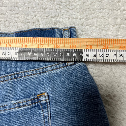 Pantalones Cortos Abercrombie Fitch Mujer 34 Azul The Dad Tiro Alto Corte Denim Dividido - Imagen 13 de 15