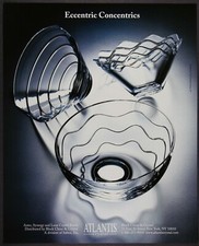 Atlantis Aztec Synergy Luna Crystal Bowls Vintage Print Ad 1999