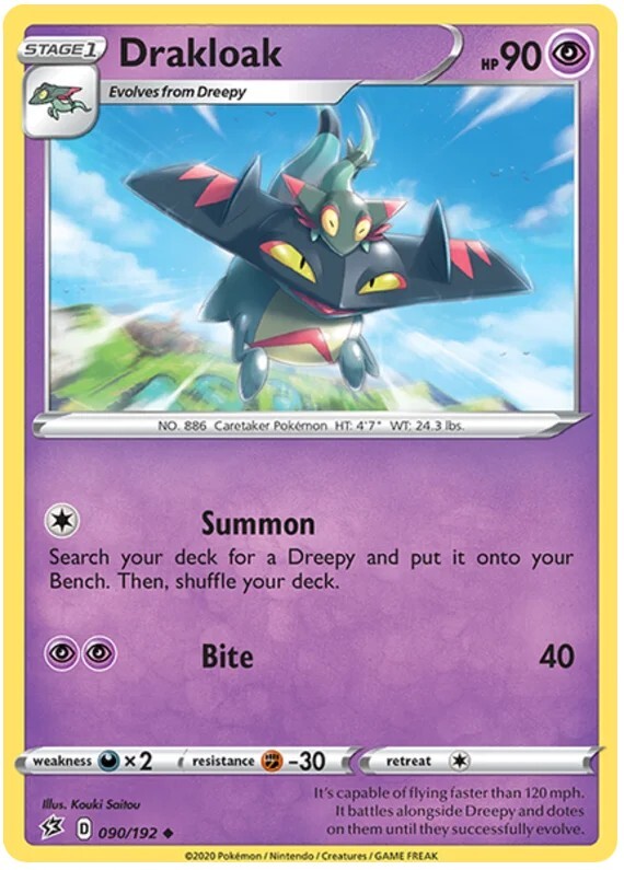 Drakloak (090/192) [Sword & Shield: Rebel Clash] Heavily Played Reverse Holofoil