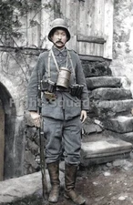 WW1 War Photo Picture German Bavarian with M1916 stahlhelm and M1910 tunic 3971 