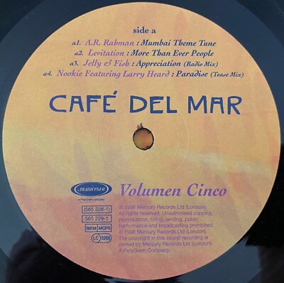 V/A Cafe Del Mar Ibiza Volumen Cinco By JOSE PADILLA HTF MANIFESTO