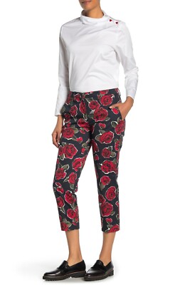 LOVE Moschino Allover Roses Trousers Size 44 US Size 10 Originally $390