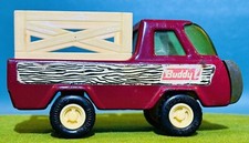 Buddy L Stake Bed Truck Pressed Steel Country Farm Horse Rack Red 1970s Vintage