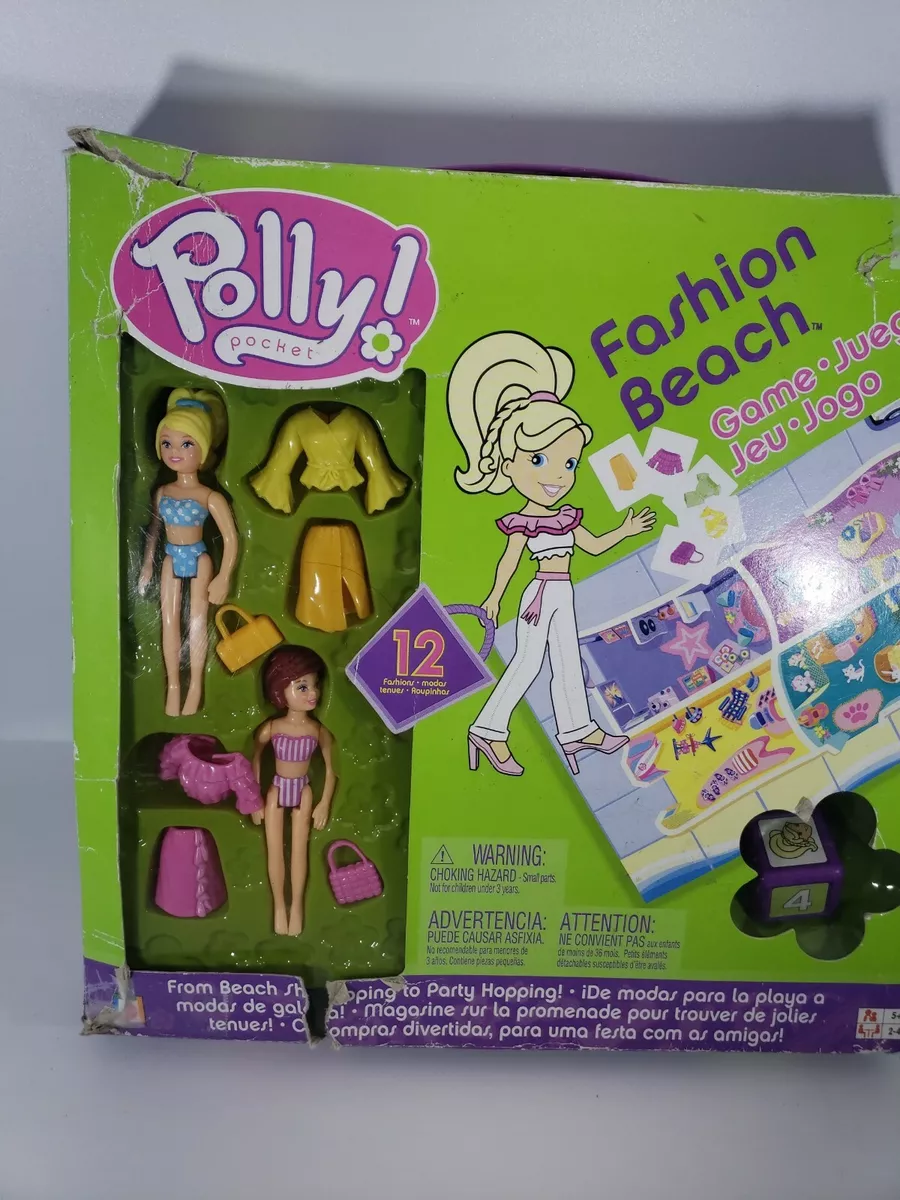 Polly Pocket - 2004 Fashion Beach Game, Brand New -Opened Box