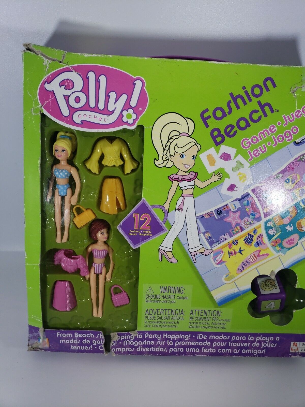 POLLY POCKET FASHION BEACH GAME MATTEL 2003 C6273 & UNOPENED for sale  online