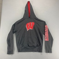 Wisconsin Badgers Hoodie Women XL Gray Campus Heritage Pullover Long Sleeve NCAA
