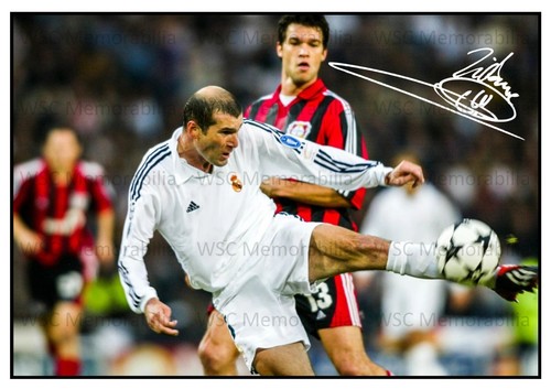 10924. Zinedine Zidane Signed Pictures (A4 Prints) Real Madrid France Juve etc.