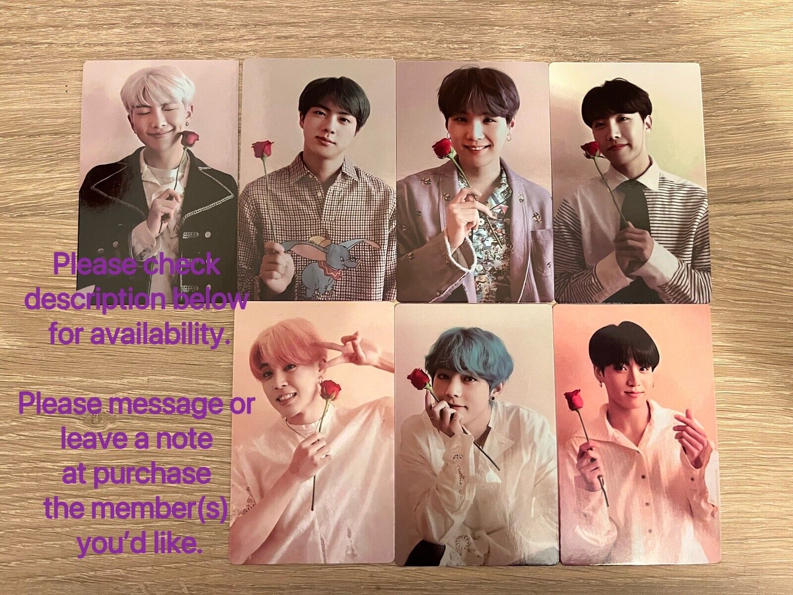 BTS Memories 2019 DVD Photocard PC Unofficial Jungkook V Jimin Jhope Suga  Jin RM