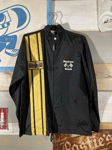 VINTAGE 70s Windbreaker Jacket DAYTONA INTERNATIONAL SPEEDWAY NASCAR Spark Plug