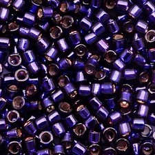 Miyuki Delica Seed Beads Size 11/0 Silver Lined Dark Purple BULK 50GM, DB906