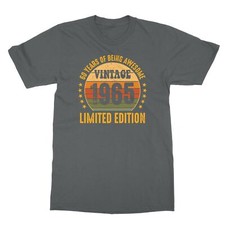 Vintage 1965 60th Birthday Tee - 60 Years Awesome Unisex T-Shirt