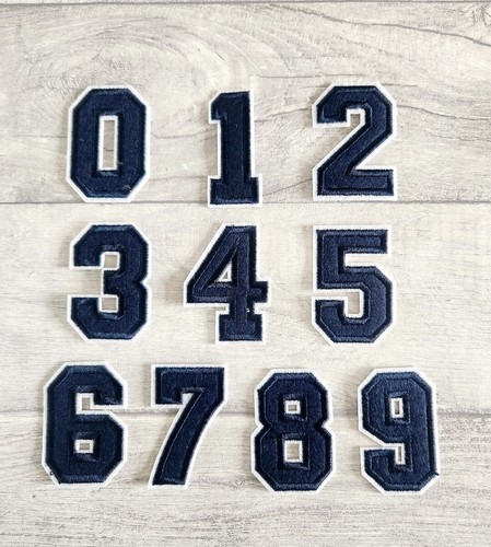 Alphabet Letter patches, Navy Blue iron on letters, embroidered numbers, 5.5cm - Picture 2 of 10