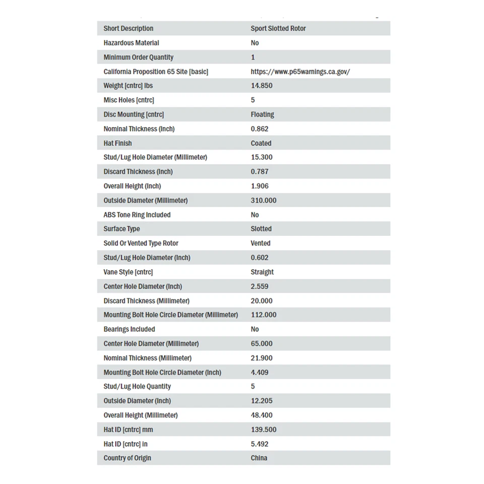 Rotor de freno de disco StopTech Sport ranurado trasero derecho para Audi A3, Seat Leon, VW CC Foto 3 de 4