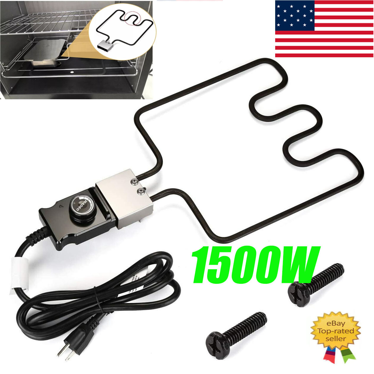 Electric Smoker & Grill Heating Element Replaced Part w/ Adj