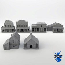 Wild West Buildings Scatter Terrain Tabletop Gaming DnD 3DPrint 52mm