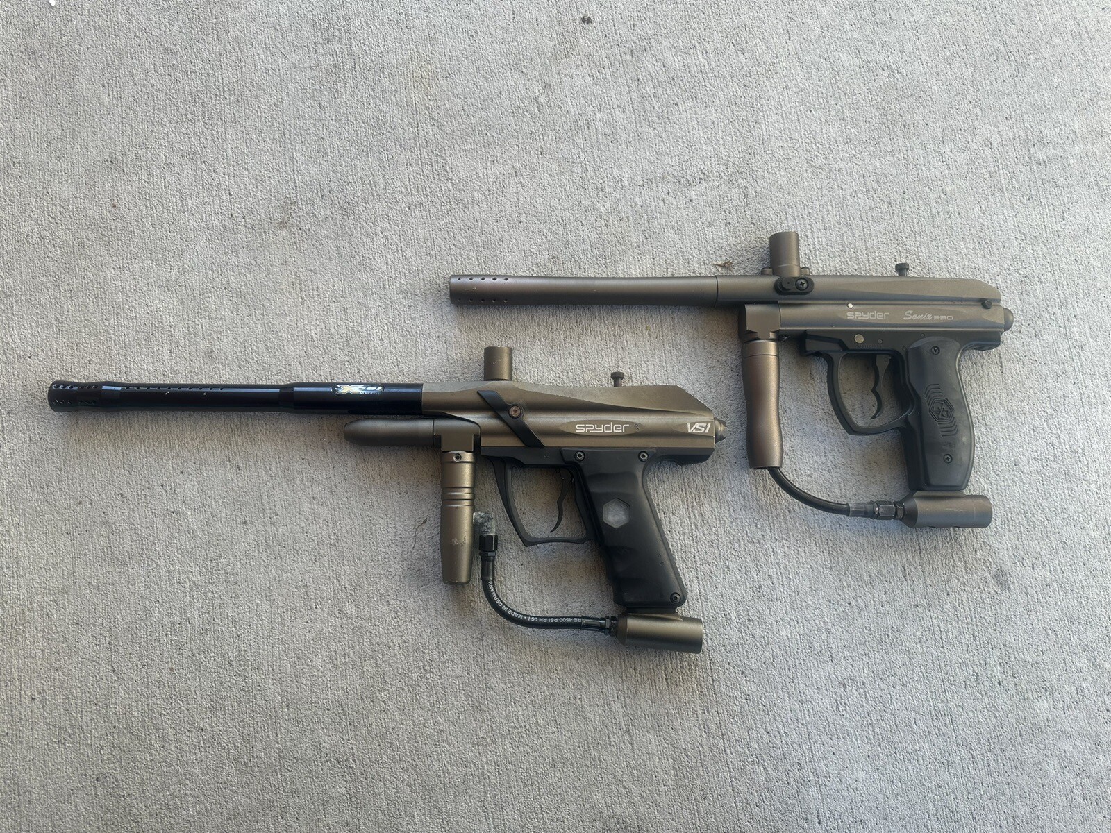 SPYDER VS1 ELECTRO WITH DYE BARREL And SPYDER SONIX PRO Semi Auto GUN