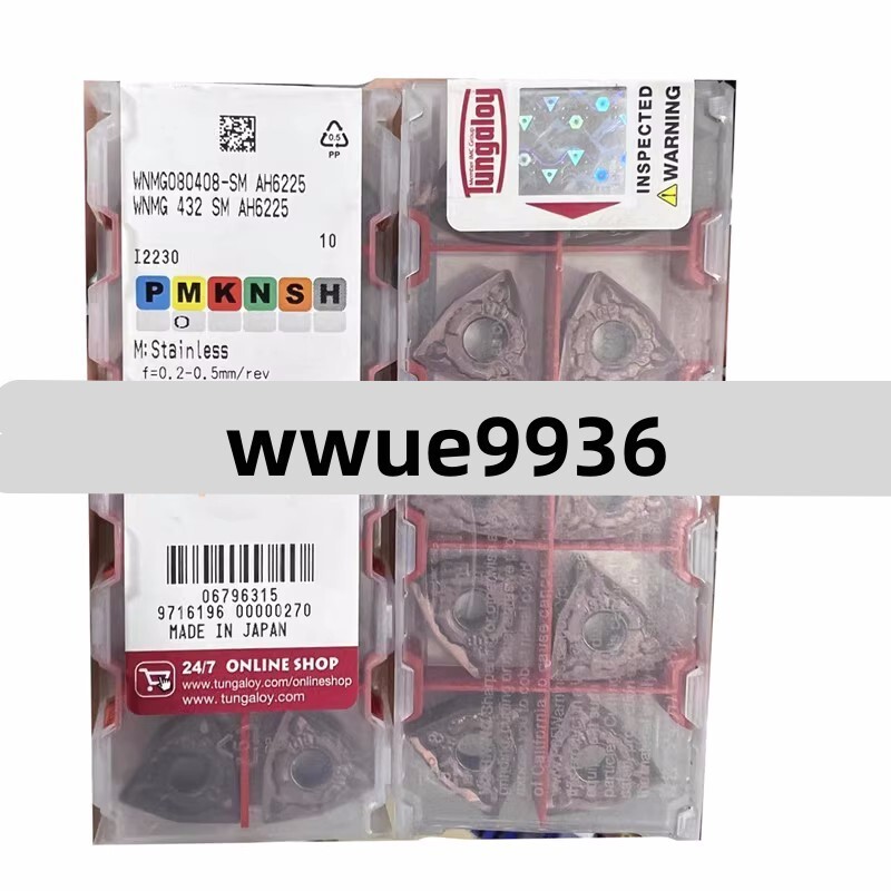 10Pcs/Box Tungaloy WNMG080408-SM AH6225 WNMG432-SM Turning Blade