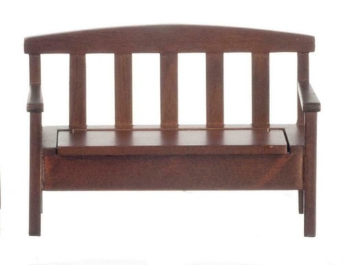 Banc De Jardin Miniature En Bois - Échelle 1:12 Pour Maison De Poupée - Chêne Foncé, Marque Tumdee